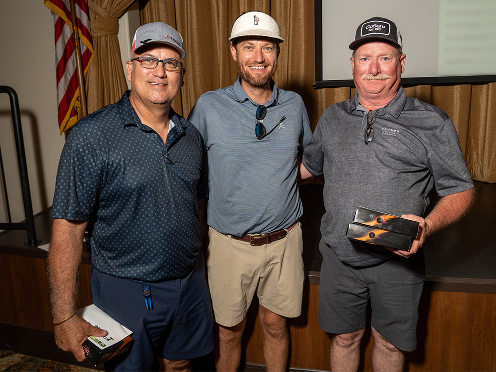 2024 CoServ Charitable Foundation Golf Tournament at Wildhorse Golf Club in Denton. North Course First Place Winner: Terex Utilities (L to R) Joe Reynoso, Jordan Tuttle, Mike Gray, (Not Pictured) Brice Bowden.