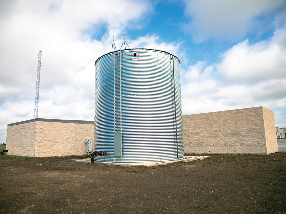 The Krum facility has its own water well and has the ability to store water on-site.