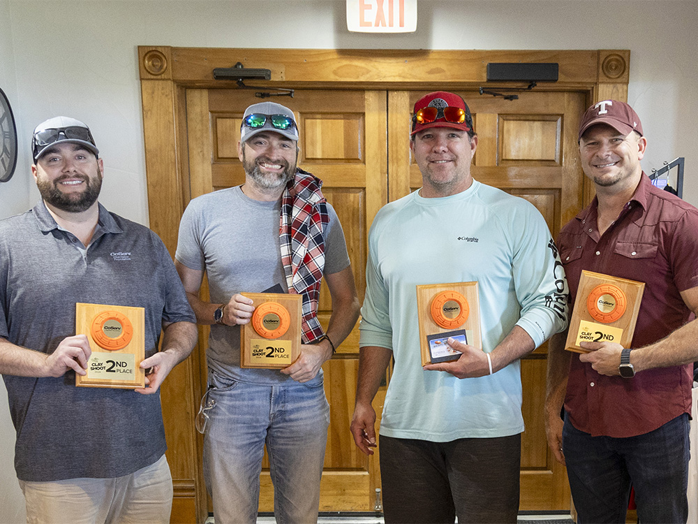 Mitchell Burton, Jesse Russell, Jared Holland and Jared Canuteson won second place at the CCF Clay Shoot 2024.