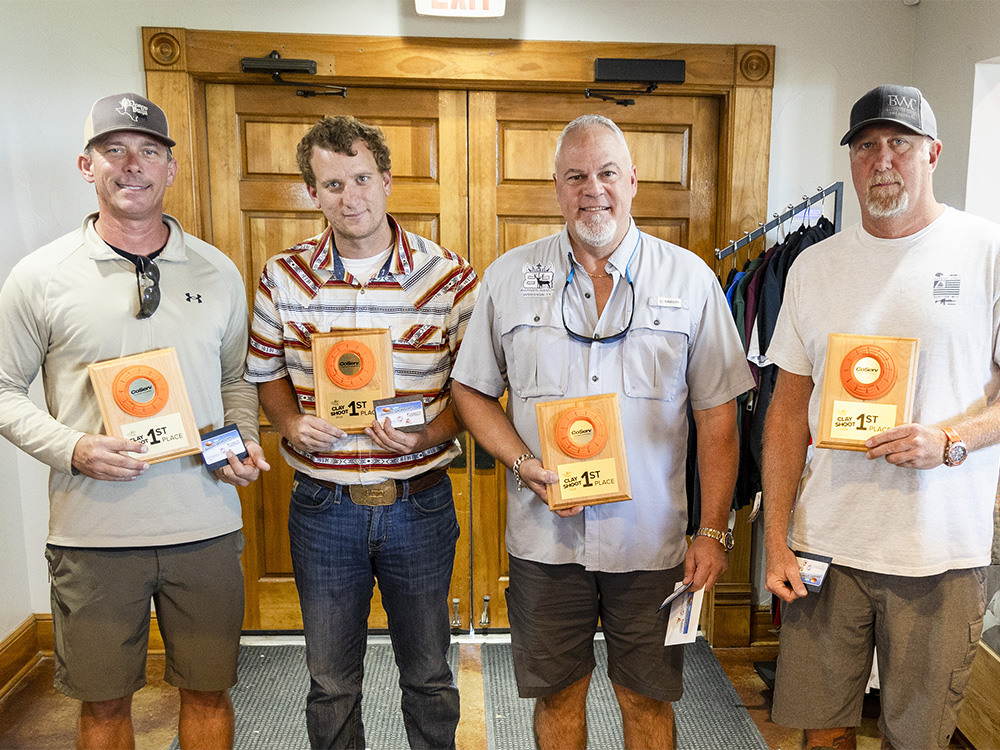 Ryan Nocktonick, Caleb Blagburn, Brent Gilbert and Kent Wheeler won first place at the CCF Clay Shoot 2024 on Sept. 27.