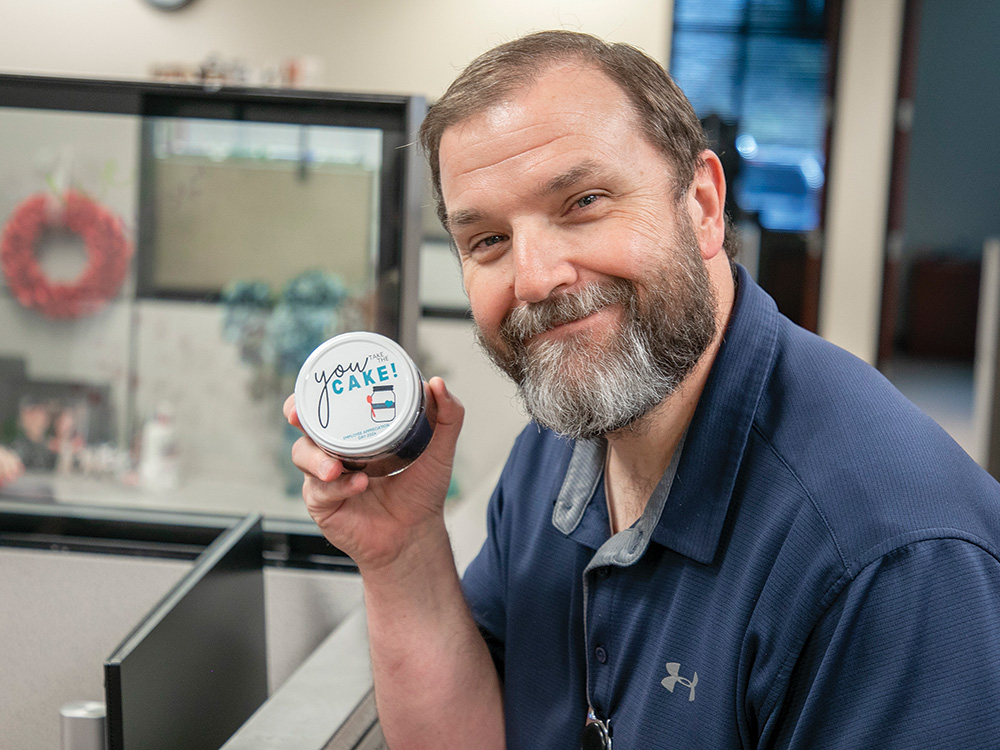 Employees received a mini cake for Employee Appreciation Day. Photo by KEN OLTMANN